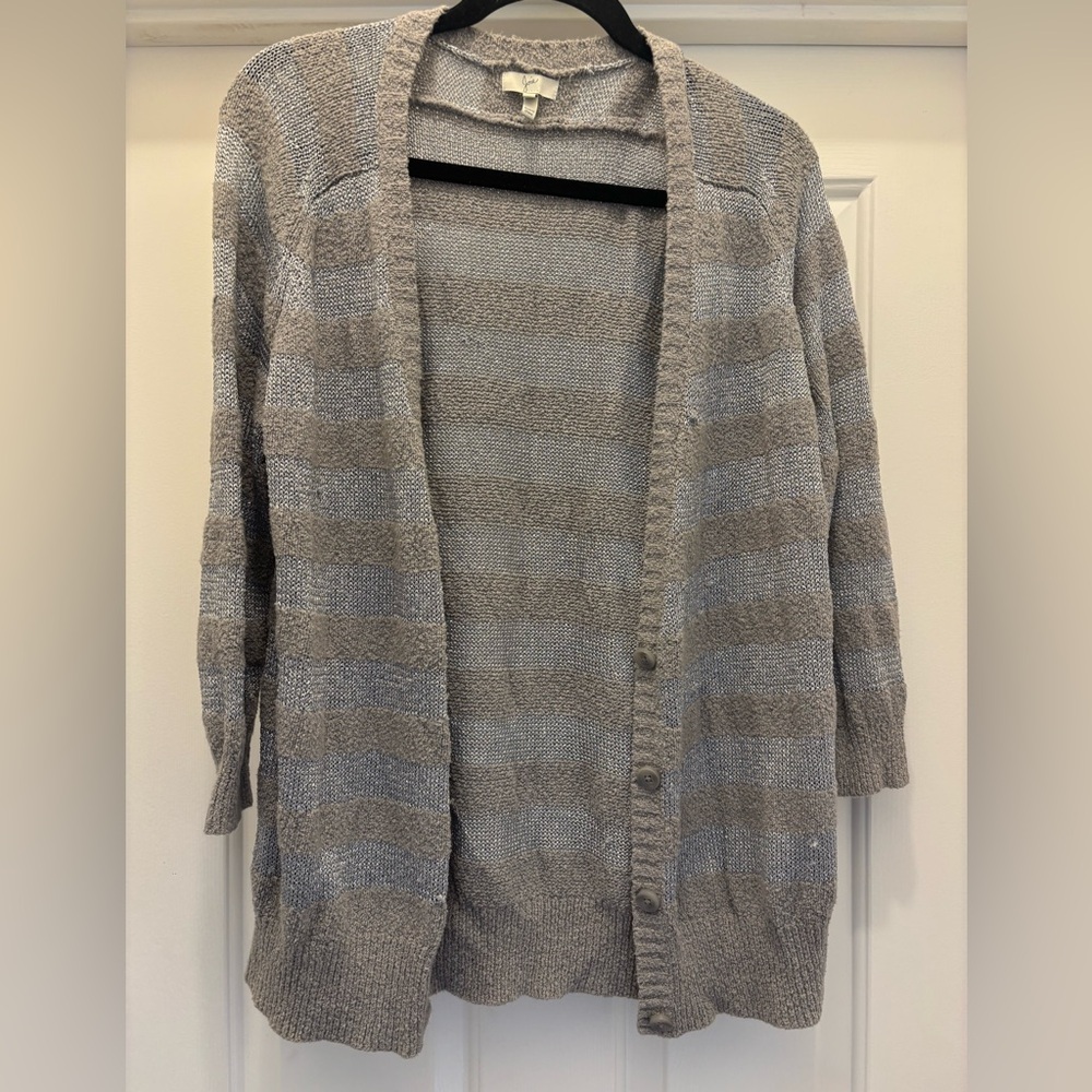 Joie | Striped Gray Cardigan Sweater Size Large